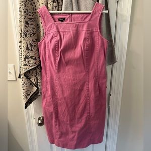 Pink canvas midi shift dress